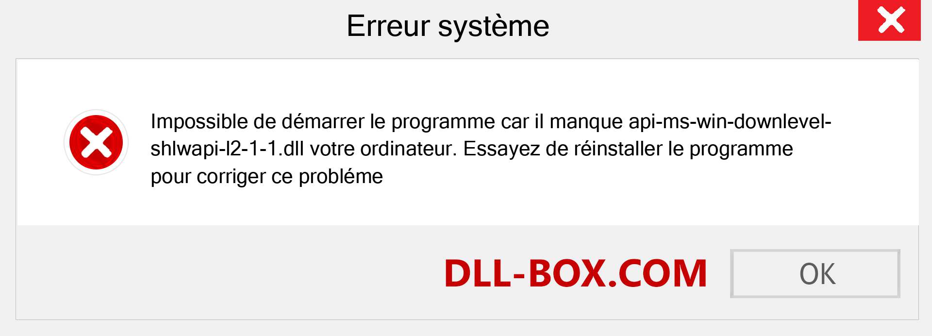 Le fichier api-ms-win-downlevel-shlwapi-l2-1-1.dll est manquant ?. Télécharger pour Windows 7, 8, 10 - Correction de l'erreur manquante api-ms-win-downlevel-shlwapi-l2-1-1 dll sur Windows, photos, images