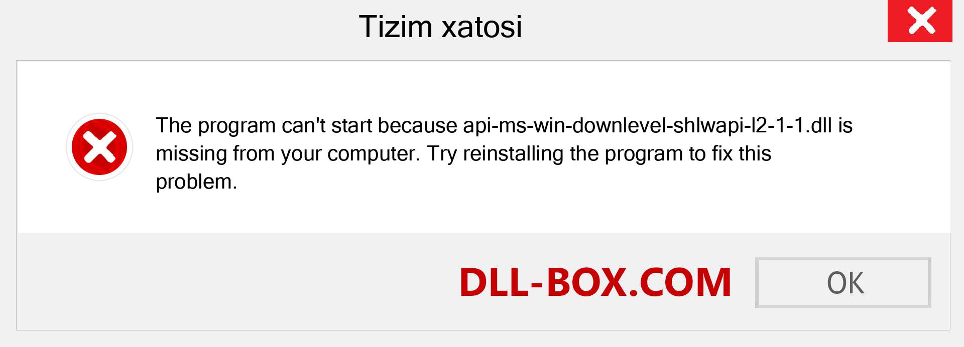 api-ms-win-downlevel-shlwapi-l2-1-1.dll fayli yo'qolganmi?. Windows 7, 8, 10 uchun yuklab olish - Windowsda api-ms-win-downlevel-shlwapi-l2-1-1 dll etishmayotgan xatoni tuzating, rasmlar, rasmlar